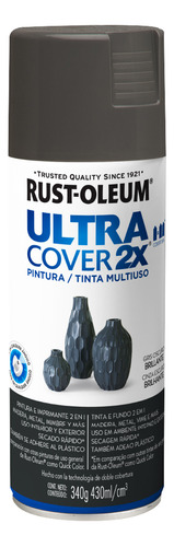 Pintura Aerosol Ultra Cover Colores 430 Ml 340 g  Rust Oleum Color Gris Oscuro Brillante