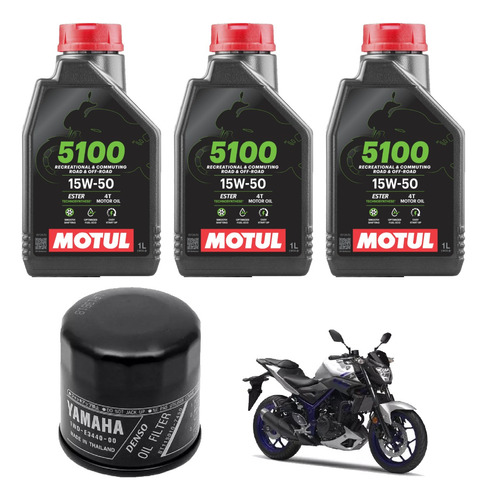 Kit Service Yamaha Mt 03 R3 Filtro Original Motul 5100 Gaona