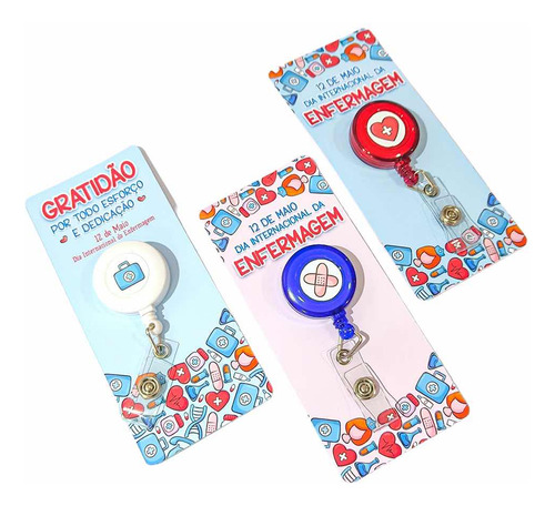 Lembrancinha Enfermagem Card + Crachá Personalizado 30 Unid