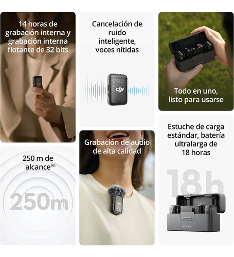 Dji Mic 2, Micrófono Lavalier Inalámbrico,