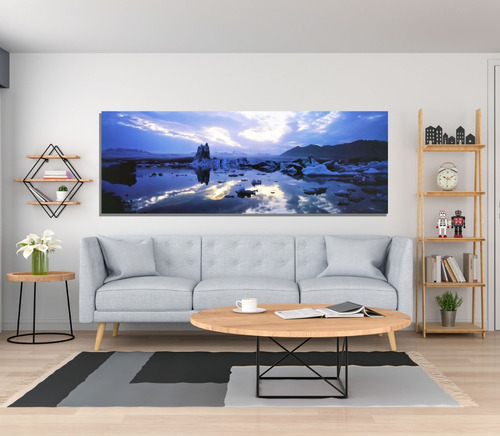 Cuadro Moderno Canvas Paisaje Hielo Panorámico 50x140cm