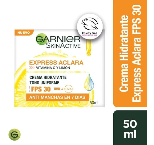 Crema Hidratante Día Express Aclara Fps30 | Garnier | 50ml