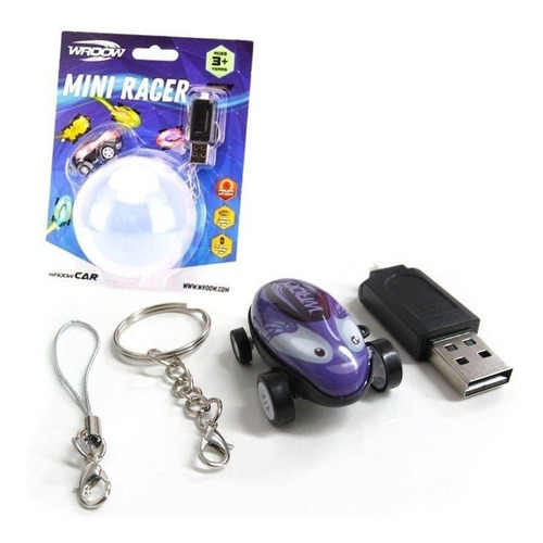 Mini Racer Autito Luz Led Usb Wroow Rodaditos Wr8001