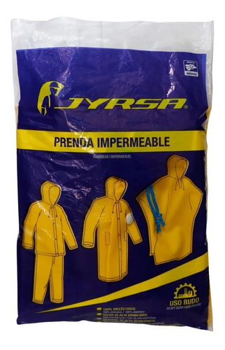 Imagen 3 de 4 de Impermeable Gabardina Largo Amarillo Jyrsa
