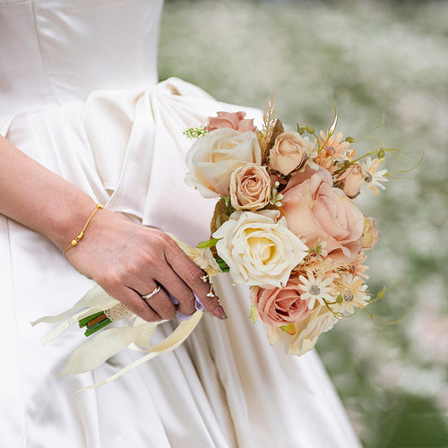 Ramo De Novia Rosas Artificiales Arreglos Florales