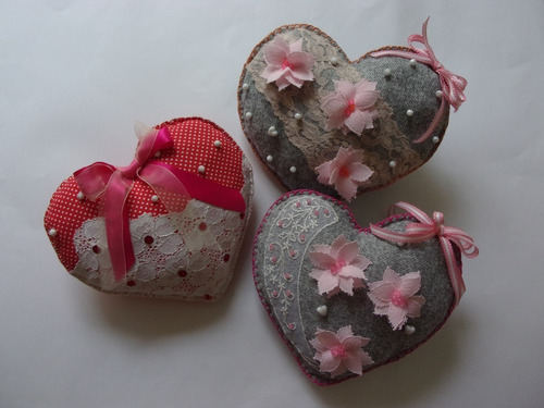 Bellos Cojines Corazones Acolchaditos / 20x25 Cms Decoracion