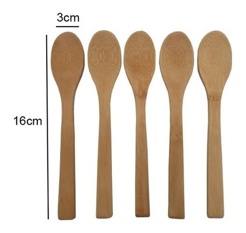 Set Cuchara Bambu X 5 Unidades 16 X 3 Cm