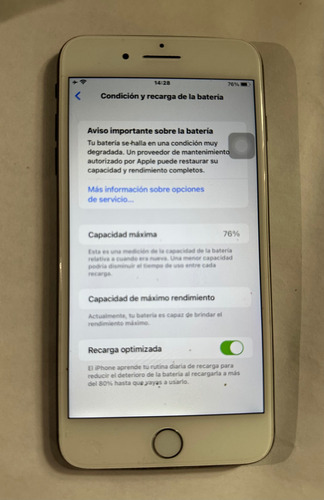 Iphone 8 Plus 64 (detalles Descripción) Funcionando Negro Y Blanco (Usado)