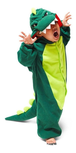 Imagen 2 de 5 de Pijama Kigurumi Polar Dinosaurio Lagarto Para Niños Y Niñas