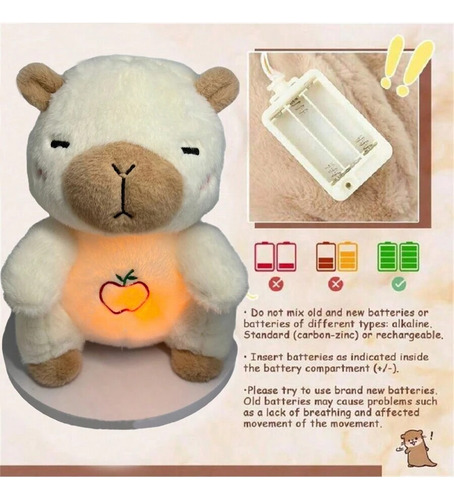 Peluche Capibara Calma Ansiedad, Para Dormir. Vers. 4 Modos