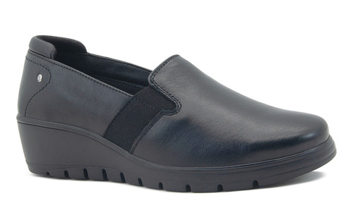 Zapato Flexi Con Tacon Loafer Slip-on Piel Para Mujer 22-26