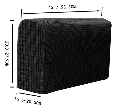 3 Fundas Elásticas De Para Reposabrazos Para Sofá De Negro