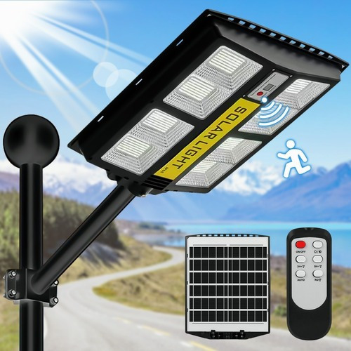 Lámparas Solares 270° Pack Focos Led Modernos Con Sensor X4 Color Negro