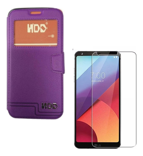 LG G6 Funda Flip Cover + Mica De Vidrio Forro Protector Case