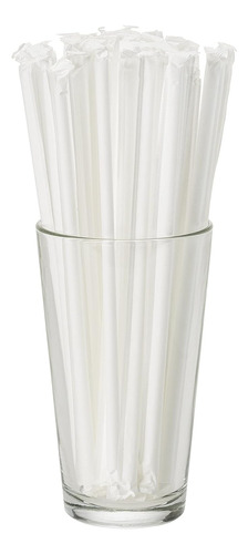 Pajitas De Plastico Blancas Durahome Envueltas Individual...