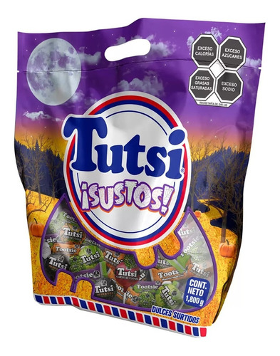 Bolsa Tutsi Sustos 1.8 Kg Halloween Dulces Paletas Msi