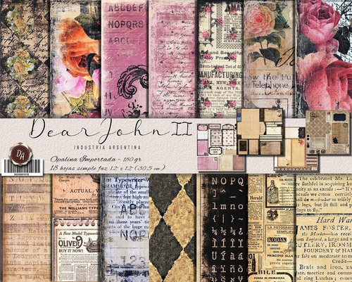 Colección Dear John 2 Scrapbooking X18 D' Arteche Crafts