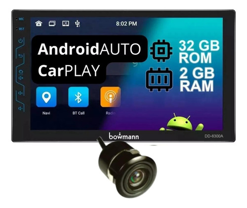 Radio Carro Bowmann  Android 11 Pantalla Táctil 7" HD  Wifi Gps Bluetooth