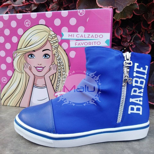 Botas/botines Barbie Azul Niña  32,33,34,35 Original!