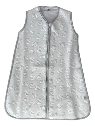 Saco Dormir Bolsa Verano Redonda Algodon Jacquard Blanco 12-18 Meses