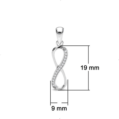 Imagen 3 de 10 de Dije Infinito Circonias De Plata .925 Agálea Joyería