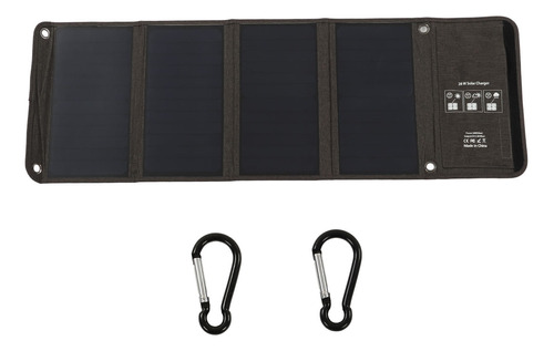 Panel Solar Plegable De 28 W, 2 Puertos Usb, Impermeable Y L