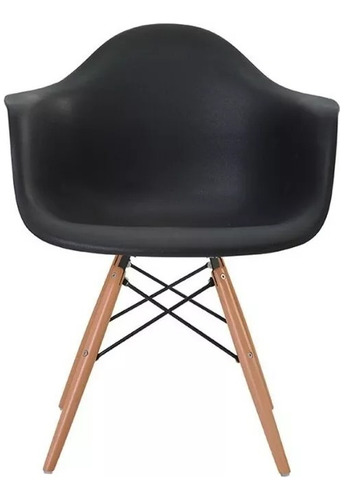 Kit 2 Cadeiras Eiffel Com Braços Sala De Jantar / Escritório Estrutura Da Cadeira Preto