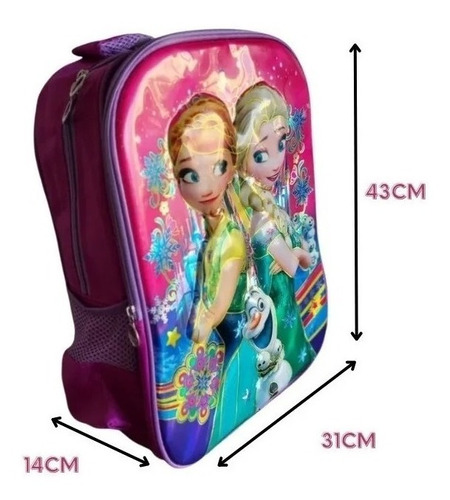 Mochila Escolar Frozen Para Niñas Relieve 3d Infaltil 35 L