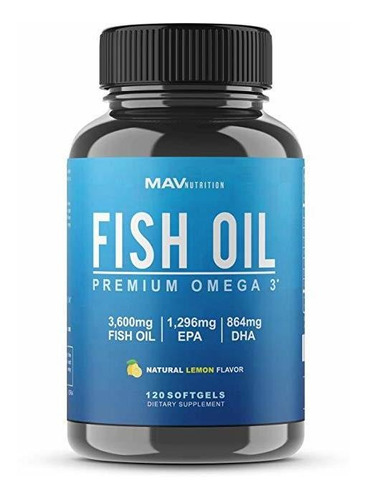 Mav Nutrition Omega 3 Aceite De Pescado Triple Fuerza, 3,600