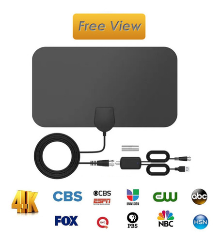 Imagen 1 de 10 de Hdtv Antena Interior Pantalla Plana Canales Hd 4k
