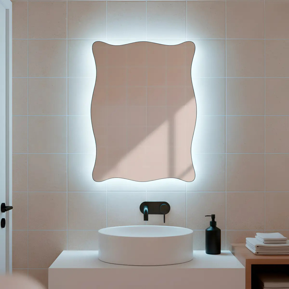 Espelho De Parede Paris Led 44x64 Para Sala Quarto Banheiro Moldura Paris Led Quente