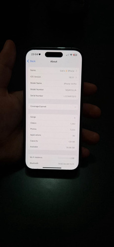 Apple Iphone 14 Pro (128 Gb) - Morado Oscuro Esim Color Violeta Violeta Oscuro (Usado)