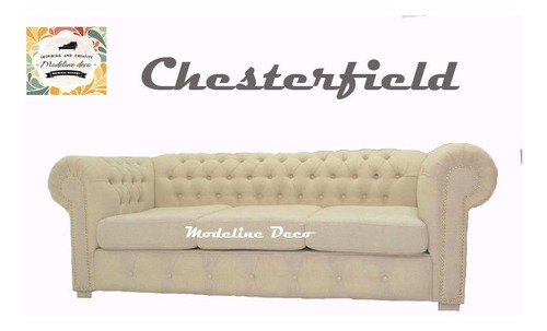 Chesterfield 3 Cuerpos Tela A Eleccion Patas Madera