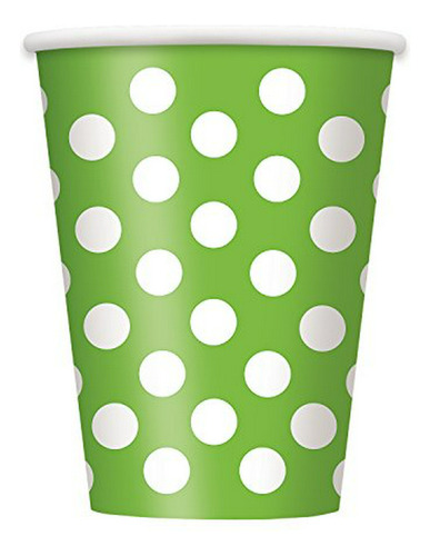 Vasos Fríos - Calientes De Lunares Verdes De 12 Oz (6 U.)