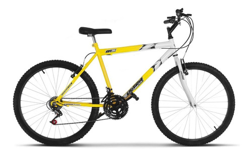 Bicicleta  de passeio Ultra Bikes Bike Aro 26 bicolor 18 marchas freios v-brakes cor amarelo/branco