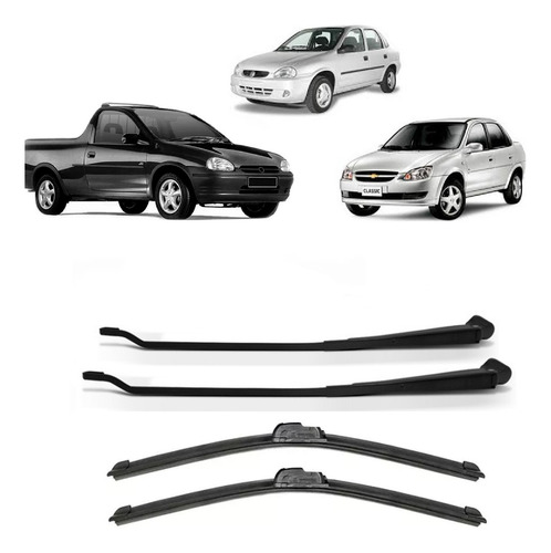 Par Braço Limpador + Palheta Corsa Wind Pick-up Classic Todo