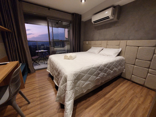 Studio De 25m2 Moderno E Mobiliado Em Santo Amaro (são Paulo), A 400m Do Metro - Pronto Para Usar Ou Alugar