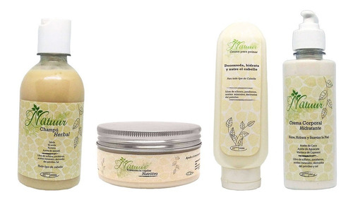 Imagen 1 de 5 de Kit Shampoo, Tratamiento, Crema Capilar Y Crema Corporal