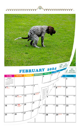 Calendario De Pared Con Diseño De Excrementos De Perro 2025,