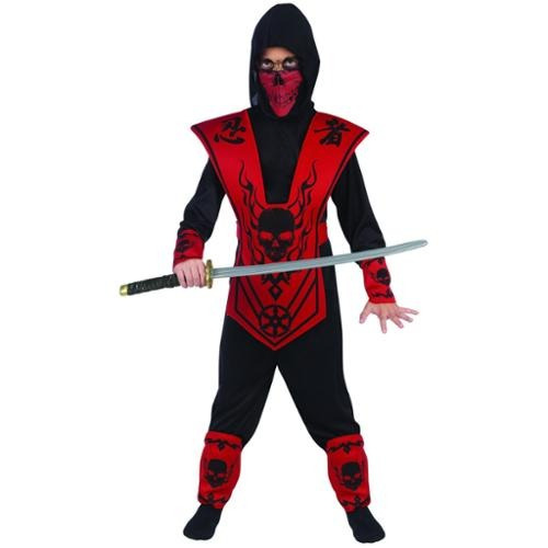 Disfraz Para Niño Ninja Señor Cráneo Rojo Talla L