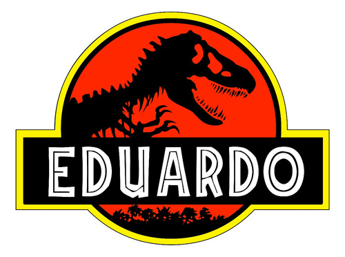 Sticker Personalizado Nombre Jurassic Park Logo Alta Calidad