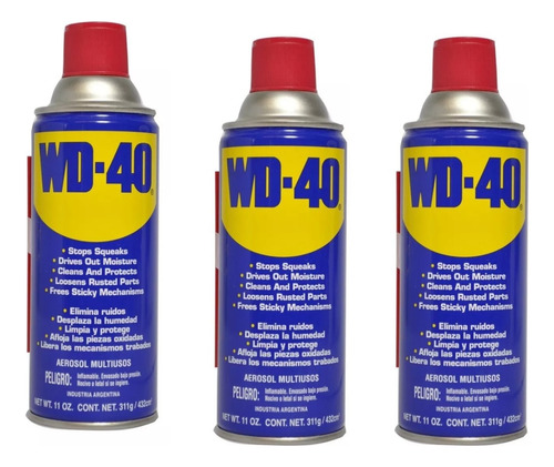 Wd-40 Lubricante Limpiante Antioxidante Antihumedad 432cc X3