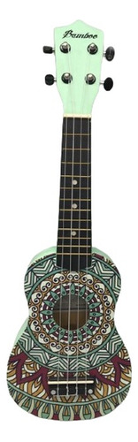 Ukelele Bamboo Diseño Mandala + Funda De Transporte