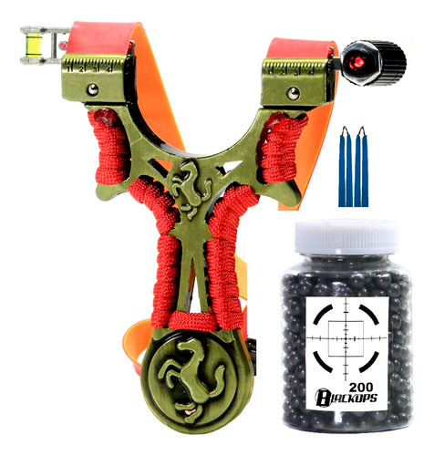 Atiradeira Estilingue Profissional Slingshot M37 + Esferas