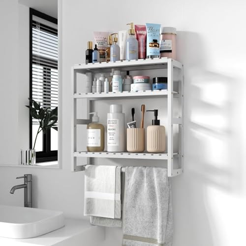 Estantes Para Baño 3 Niveles Ajustables Sobre Inodoro Blanco