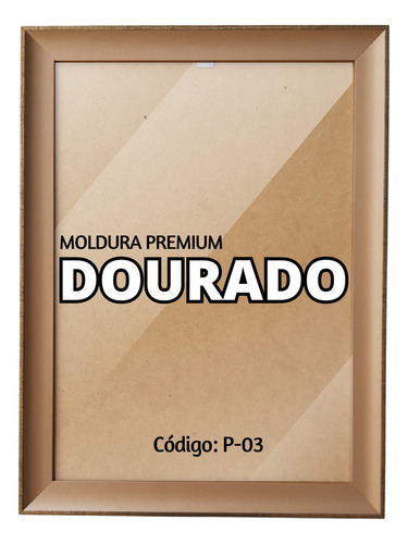 Moldura Premium Tamanho 30x45 C/ Vidro Parede Cor Dourado