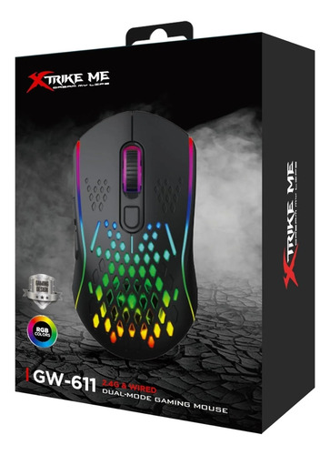 Mouse Gamer Inalambrico Xtrike Me Dpi 8000 Rgb 7 Botones