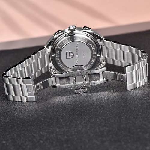 Reloj Cronógrafo Pagani Design De Cuarzo Para Hombre, Acero Fondo Blues