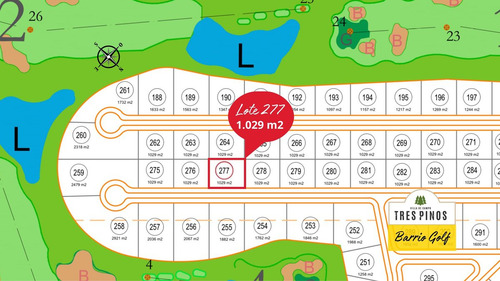 Lote 1.029m2 Barrio Golf Tres Pinos Gral Rodriguez