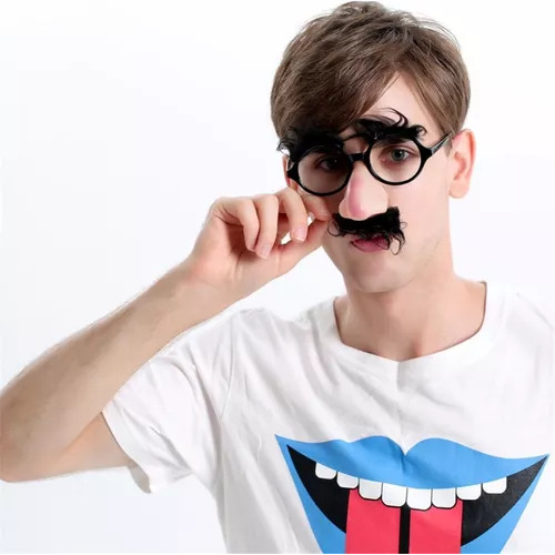Divertidas Gafas De Nariz Grande, Barba Negra Y Cejas
